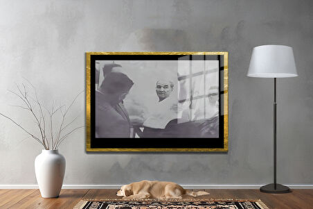 Gazi Mustafa Kemal Atatürk ÖZEL SERİ^# Miyrem  Design Cam Tablo Model: 612