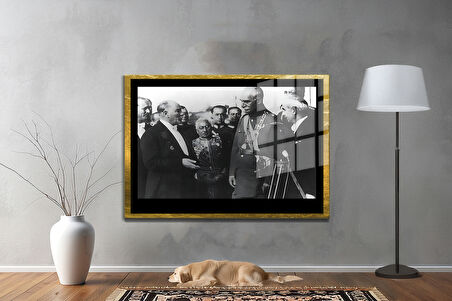Gazi Mustafa Kemal Atatürk ÖZEL SERİ^# Miyrem  Design Cam Tablo Model: 650