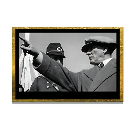 Gazi Mustafa Kemal Atatürk ÖZEL SERİ^# Miyrem  Design Cam Tablo Model: 664