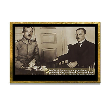 Gazi Mustafa Kemal Atatürk ÖZEL SERİ^# Miyrem  Design Cam Tablo Model: 669