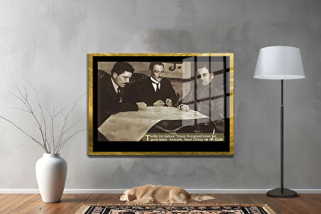 Gazi Mustafa Kemal Atatürk ÖZEL SERİ^# Miyrem  Design Cam Tablo Model: 673