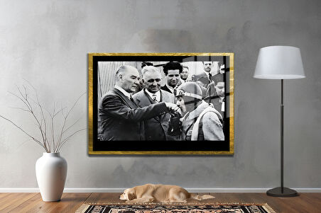 Gazi Mustafa Kemal Atatürk ÖZEL SERİ^# Miyrem  Design Cam Tablo Model: 678