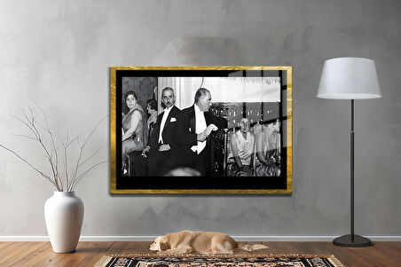 Gazi Mustafa Kemal Atatürk ÖZEL SERİ^# Miyrem  Design Cam Tablo Model: 680