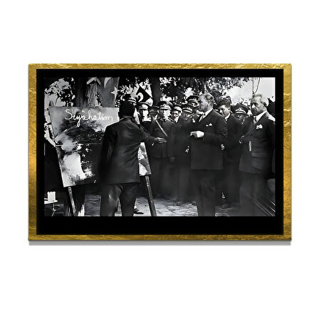 Gazi Mustafa Kemal Atatürk ÖZEL SERİ^# Miyrem  Design Cam Tablo Model: 682