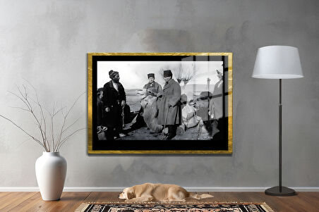 Gazi Mustafa Kemal Atatürk ÖZEL SERİ^# Miyrem  Design Cam Tablo Model: 702