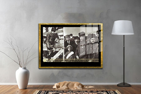 Gazi Mustafa Kemal Atatürk ÖZEL SERİ^# Miyrem  Design Cam Tablo Model: 709