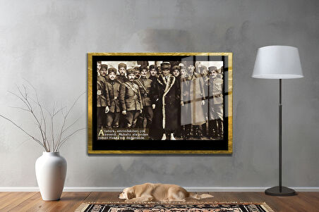 Gazi Mustafa Kemal Atatürk ÖZEL SERİ^# Miyrem  Design Cam Tablo Model: 711