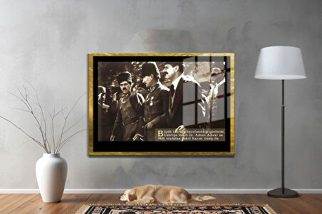 Gazi Mustafa Kemal Atatürk ÖZEL SERİ^# Miyrem  Design Cam Tablo Model: 713