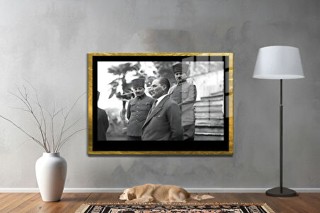 Gazi Mustafa Kemal Atatürk ÖZEL SERİ^# Miyrem  Design Cam Tablo Model: 716