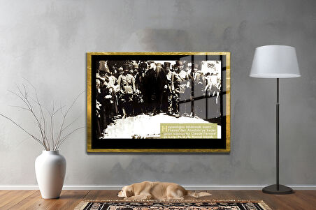 Gazi Mustafa Kemal Atatürk ÖZEL SERİ^# Miyrem  Design Cam Tablo Model: 727