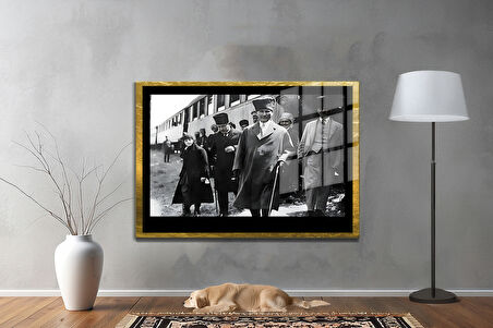 Gazi Mustafa Kemal Atatürk ÖZEL SERİ^# Miyrem  Design Cam Tablo Model: 730