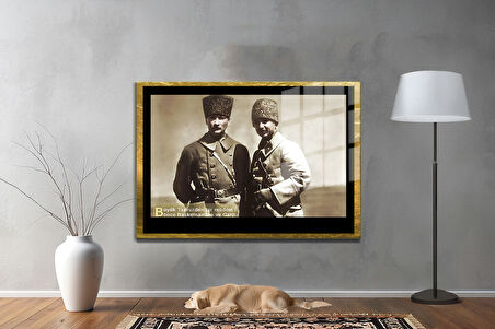 Gazi Mustafa Kemal Atatürk ÖZEL SERİ^# Miyrem  Design Cam Tablo Model: 737