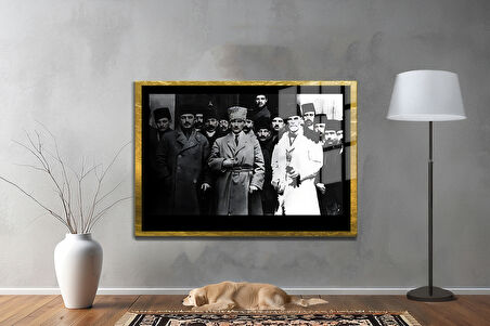 Gazi Mustafa Kemal Atatürk ÖZEL SERİ^# Miyrem  Design Cam Tablo Model: 740