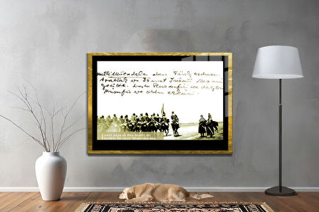 Gazi Mustafa Kemal Atatürk ÖZEL SERİ^# Miyrem  Design Cam Tablo Model: 741