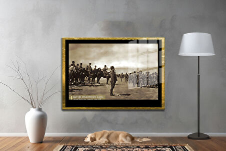 Gazi Mustafa Kemal Atatürk ÖZEL SERİ^# Miyrem  Design Cam Tablo Model: 745