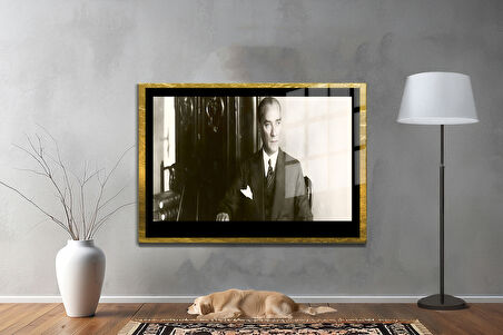 Gazi Mustafa Kemal Atatürk ÖZEL SERİ^# Miyrem  Design Cam Tablo Model: 748