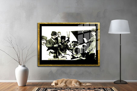 Gazi Mustafa Kemal Atatürk ÖZEL SERİ^# Miyrem  Design Cam Tablo Model: 751