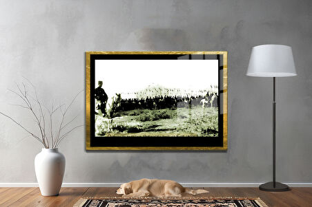 Gazi Mustafa Kemal Atatürk ÖZEL SERİ^# Miyrem  Design Cam Tablo Model: 757