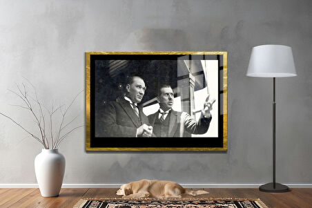 Gazi Mustafa Kemal Atatürk ÖZEL SERİ^# Miyrem  Design Cam Tablo Model: 778
