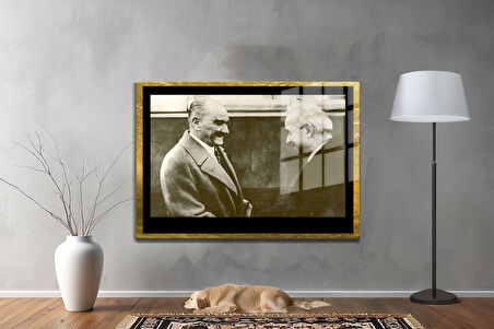 Gazi Mustafa Kemal Atatürk ÖZEL SERİ^# Miyrem  Design Cam Tablo Model: 796