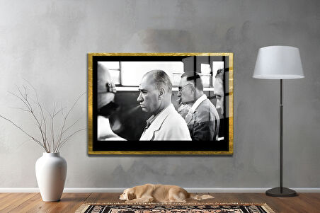 Gazi Mustafa Kemal Atatürk ÖZEL SERİ^# Miyrem  Design Cam Tablo Model: 813