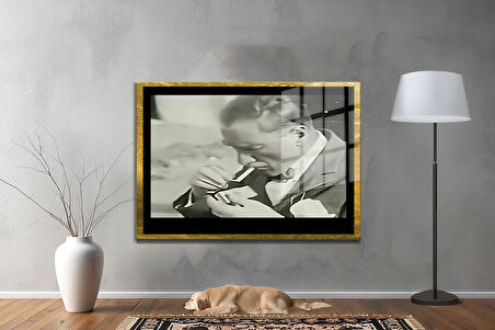 Gazi Mustafa Kemal Atatürk ÖZEL SERİ^# Miyrem  Design Cam Tablo Model: 816