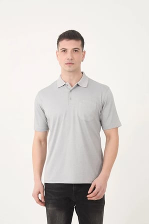 SİMENTİ BASİC CEPLİ POLO YAKA DÜZ KUMAŞ PREMIUM T-SHIRT