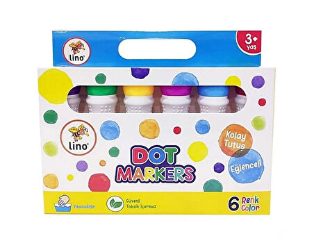 Dot Markers 6’lı Yıkanabilir Kalem ve Boya Kitabı Hayvanlar