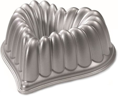 , Nordicware 55548 Kek Kalıbı, Kalpli Çelenk, Alüminyum Döküm, Hacim: 2.5lt, 55548Amz, Gümüş