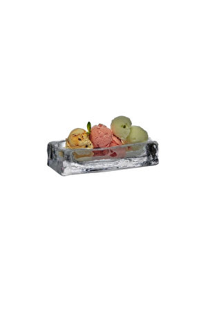 Nude 25368 Ice Cube Dondurma Servis Tabağı – Kristal, 18 cm, El İmalatı