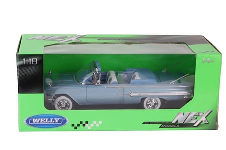 Welly 1960 Chevrolet Impala 1/18 Diecast Model Araba Mavi