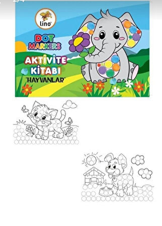 2’li Dot Marker Boyama Kitabı + Mini Dot Marker 6’lı Boya Kalemleri