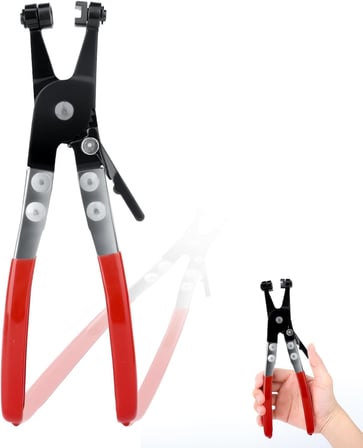 ® Hortum Kelepçe Pensesi Düz Boyun – Otomotiv Hortum Kelepçesi Sökme Takma Aparatı – Yaylı Kilitli Mekanizma – Araç Radyatör, Yakıt, Su Hortumu Kelepçe Sökücü El Aleti