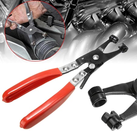 ® Hortum Kelepçe Pensesi Düz Boyun – Otomotiv Hortum Kelepçesi Sökme Takma Aparatı – Yaylı Kilitli Mekanizma – Araç Radyatör, Yakıt, Su Hortumu Kelepçe Sökücü El Aleti