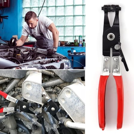 ® Hortum Kelepçe Pensesi Düz Boyun – Otomotiv Hortum Kelepçesi Sökme Takma Aparatı – Yaylı Kilitli Mekanizma – Araç Radyatör, Yakıt, Su Hortumu Kelepçe Sökücü El Aleti