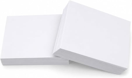 200 Adet 7 x 10 cm Boş Not Kartı – 200 Gr Kalın 1. Hamur Beyaz Kâğıt – Ders Çalışma, Hediye Notu, Paket İçi Teşekkür ve Hatırlatma Kartı