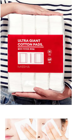 MISSHA% 100 Pamuk Makyaj Temizleme Pedi Ultra Giant Cotton Pads 400 Adet