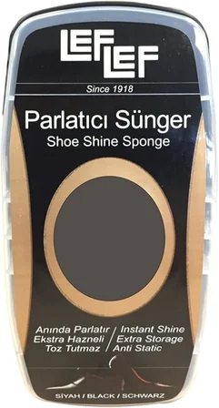 Nuri LefLef Ayakkabı ve Deri Parlatıcı Sünger Parlatıcı Depolu Deri Bakım Süngeri Siyah (10 ml)