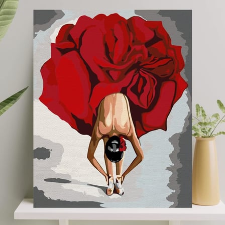 Sayılarla Boyama Tuval Seti Fırça Boya Dahil (Çıtalı) 40x50 CM - Bale