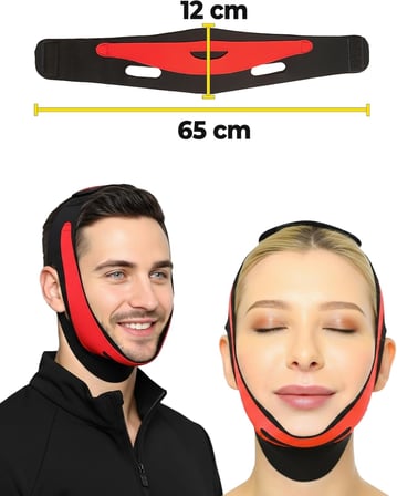 Yüz Korsesi Çene Boyun Bandı, Horlama Önleyici ve Gıdı Toparlayıcı Maske, Unisex -
