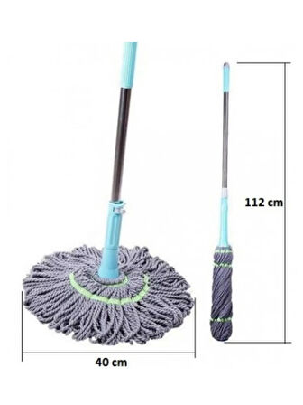 Foren 112 CM 3 Parça Kendinden Sıkmalı Bükümlü Yedek Bezli  Paspas Seti