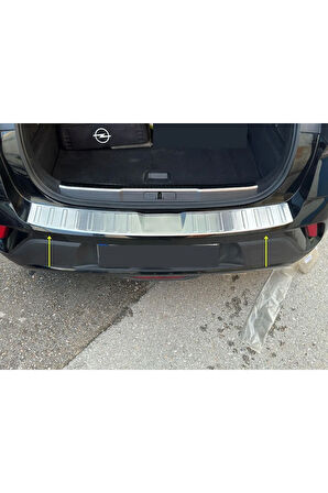 Opel Mokka Krom Arka Tampon Üstü Koruma 2020> Paslanmaz Çelik TAŞLI