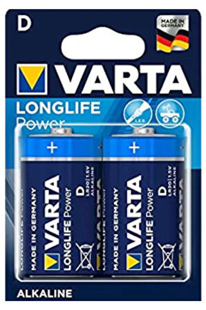 High Energy Longlife Alkalin D Boy Büyük Pil 2'li