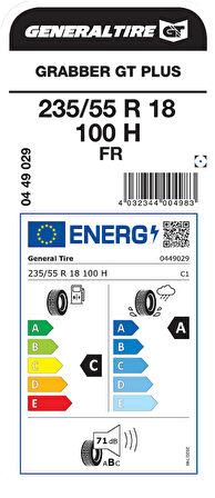 GENERAL 235/55R18 100H FR GRABBER GT+ 2025 YAZ LASTİĞİ