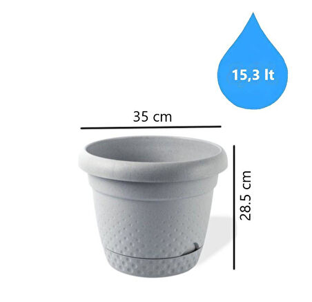 Omnipazar KRS-345 Dekoratif İnci Bitki Çiçek Saksı Takımı 15.3 Litre No 5