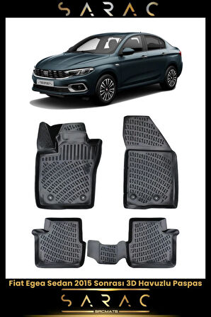 Fiat Egea Sedan 2017 Model Araca Özel 3d Havuzlu Paspas