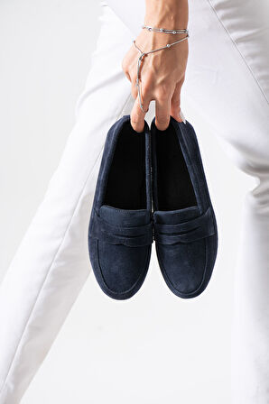 Siena Gerçek Süet, Deri Loafer, Modern, Rahat ve Şık Kadın Loafer Hakiki Deri Ayakkabı