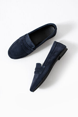 Siena Gerçek Süet, Deri Loafer, Modern, Rahat ve Şık Kadın Loafer Hakiki Deri Ayakkabı