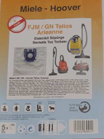 MİELE HOOVER SENTETİK TOZ TORBASI - 5 ADET