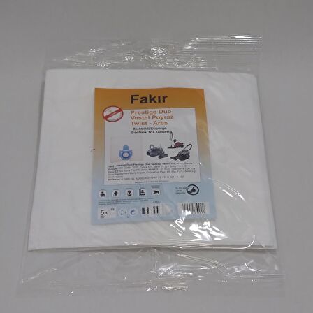 FAKİR PRESTİJ DUO SENTETİK ( 2 PAKET10 ADET ) ELEKTİRİK SÜPÜRGESİ 